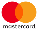 Mastercard-Logo: Zwei sich überlappende Kreise, rot und orange, darunter der Schriftzug "mastercard" in Kleinbuchstaben.
