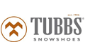 Logo von Tubbs Snowshoes, mit Bergmotiv im Kreis und Schriftzug "Tubbs Snowshoes" in Grau.