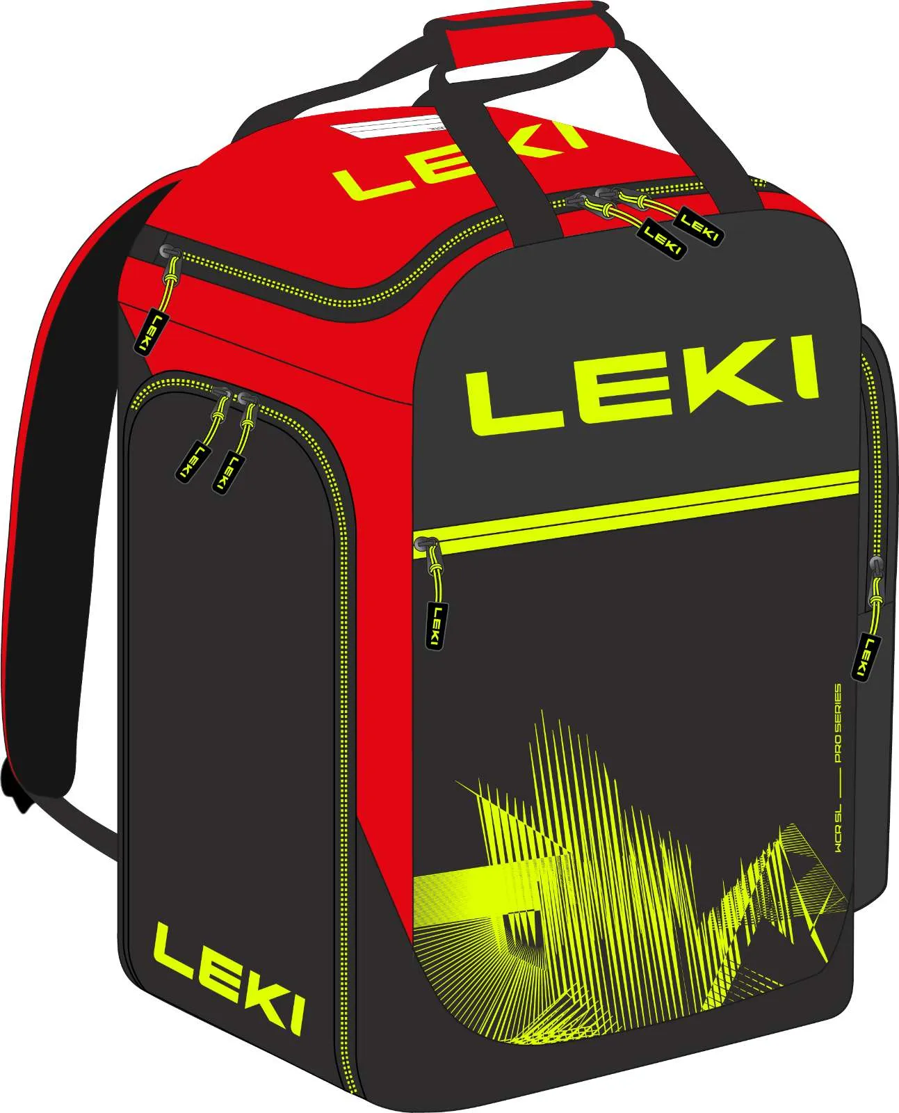 LEKI Skiboot Bag WCR 60L Red-Black-Yellow