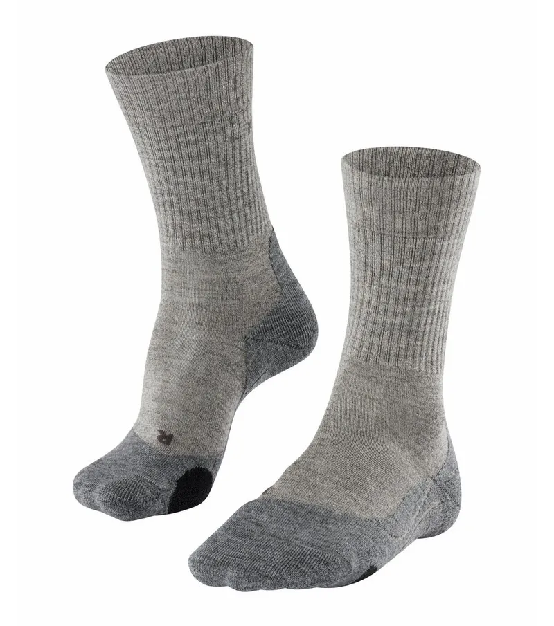 Zwei graue Herren Trekking Socken mit hohem Wollanteil.