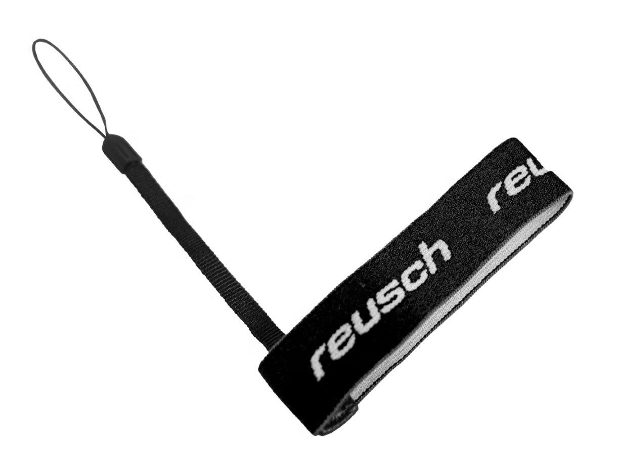 Reusch Handschuh-Schlaufe Schwarze Reusch Handschuh-Schlaufe mit Handschuh-Befestigungsschlaufe, auf dem Band ist der Schriftzug "reusch" zu sehen.