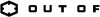 Das Logo der Marke "OUT OF" mit einem sechseckigen Symbol und dem Schriftzug.