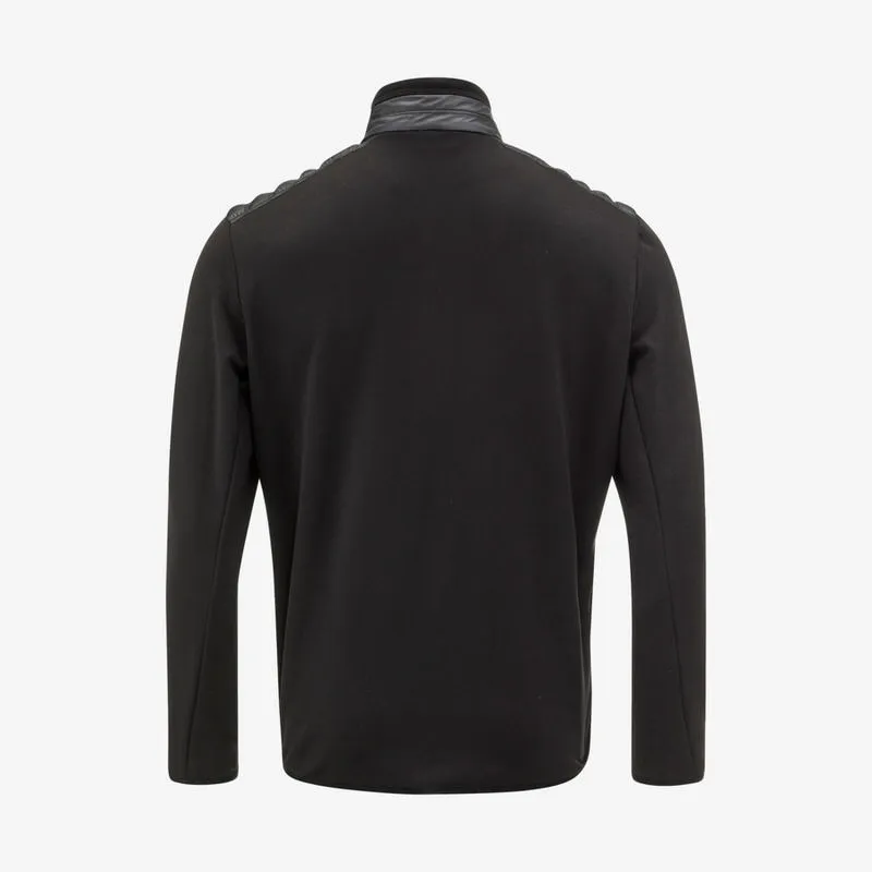 Rückansicht der schwarzen Dolomiti Jacke für Herren mit Stehkragen und Ärmeln.