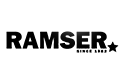 Schwarzer RAMSER-Schriftzug mit dem Zusatz "SINCE 1982" und einem Stern auf weißem Hintergrund.