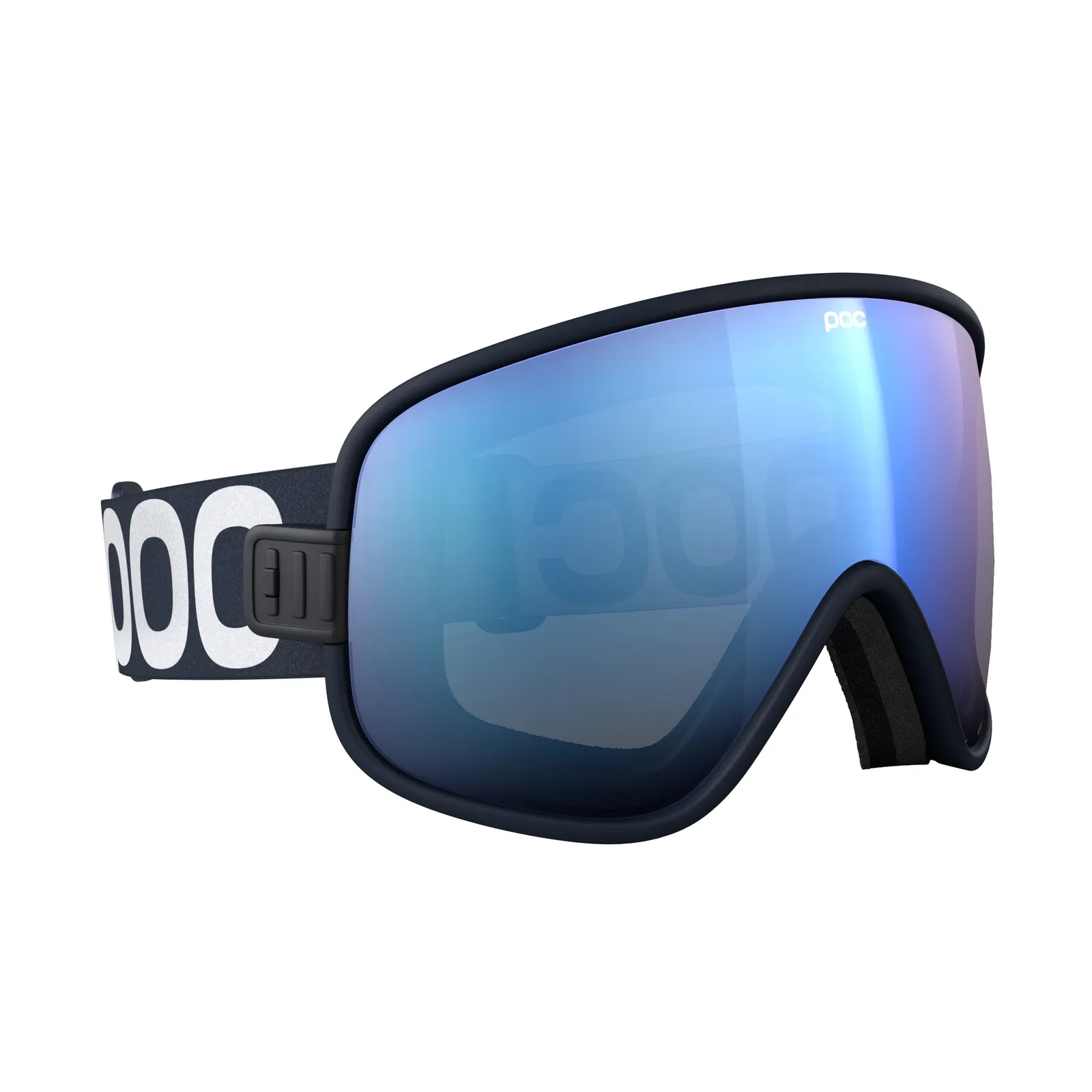 Skibrille Vitrea Apatite Navy mit Partly Sunny Blue Linse von POC, seitliche Ansicht.