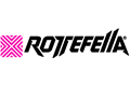 Logo der Firma Rottefella: Pinkes, abstraktes Muster links, gefolgt von dem schwarzen Schriftzug "ROTEFELLA" rechts.