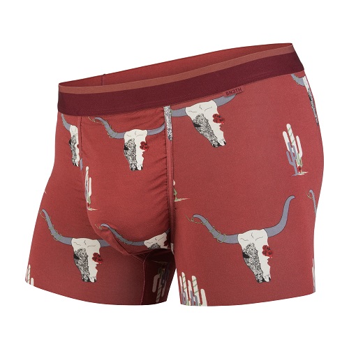 Classic Trunk Unterwäsche Nahaufnahme von Classic Trunk Unterwäsche in Desert Rose Terra Farbe mit Muster.