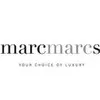 Schwarzes, kursives "marcmarcs" Logo über dem kleinen Slogan "your choice of luxury" auf weißem Hintergrund.