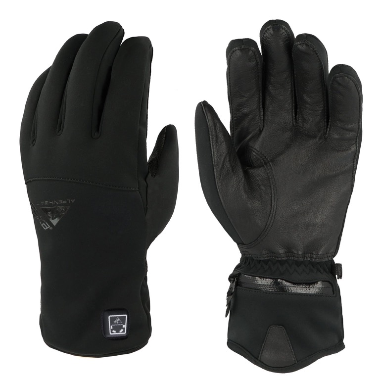 Zwei schwarze Fire Glove Everyday Handschuhe, einer mit Handrücken, einer mit Innenhand, Leder, Touchfunktion.