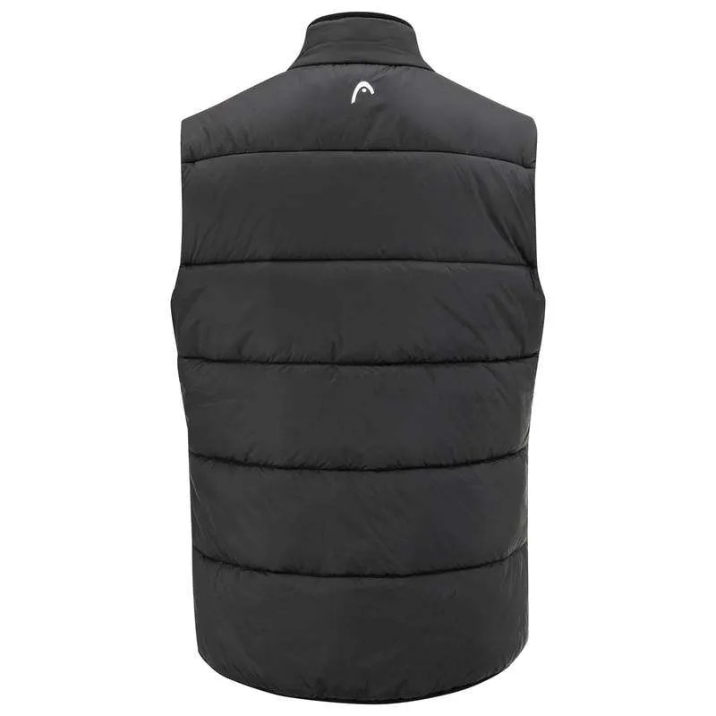 Rückansicht der schwarzen Race Light Weste für Herren mit Head-Logo.