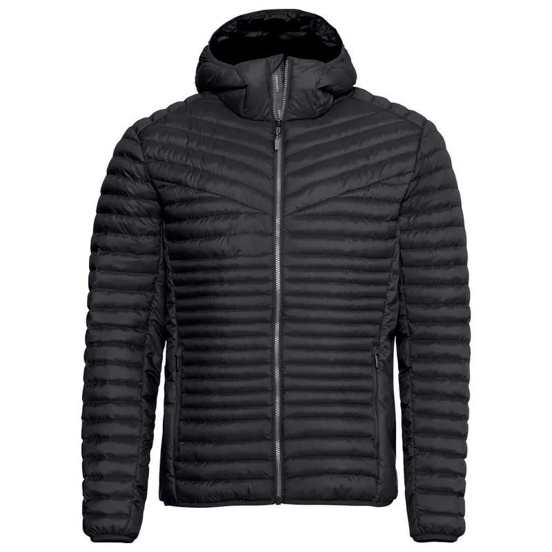 Schwarze Head Primo Hooded Jacket, Frontansicht mit Kapuze und Reißverschluss.