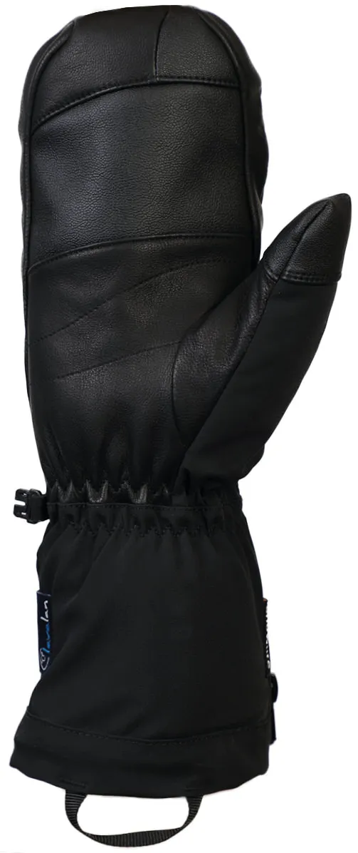Nahaufnahme eines schwarzen Heat DT Mitten Lady Handschuhs, seitliche Ansicht.