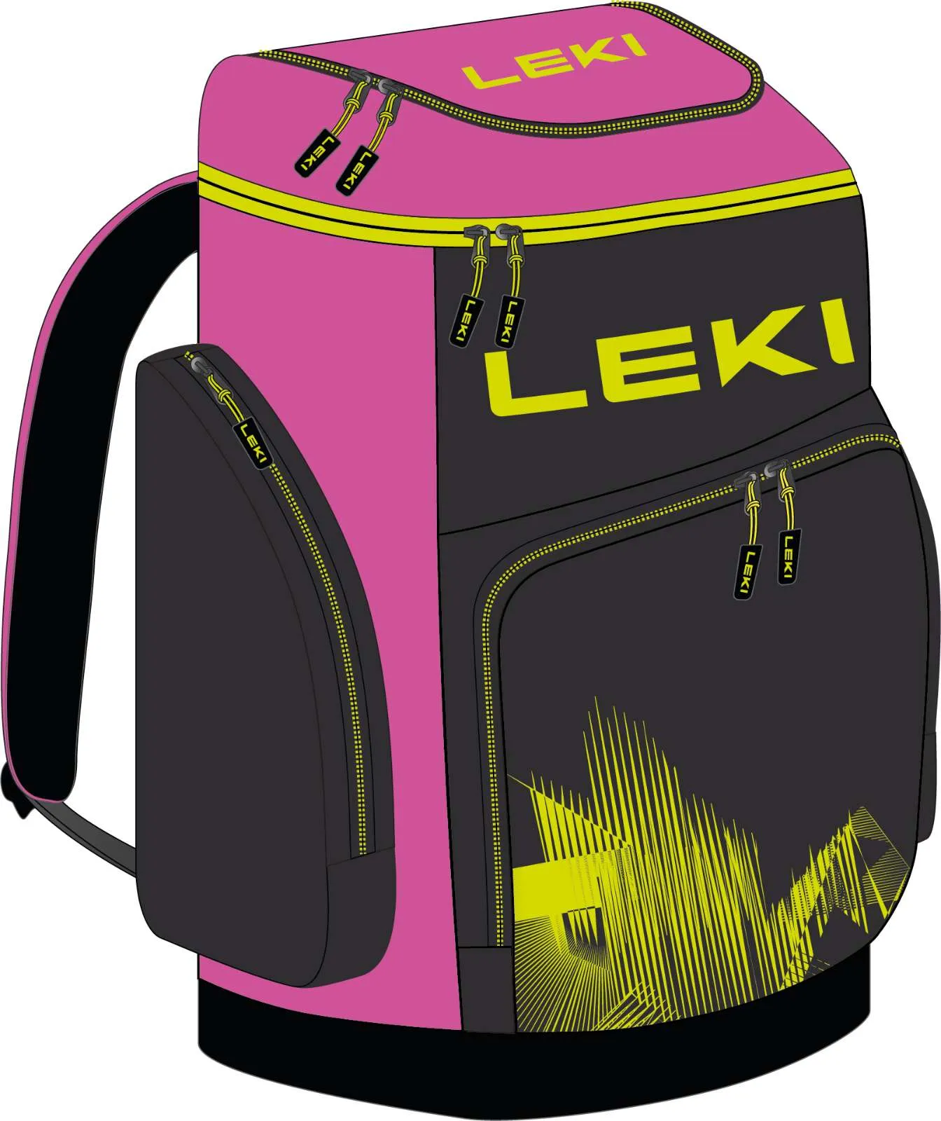 LEKI Skiboot Bag WCR 85L Pink-Black-Yellow