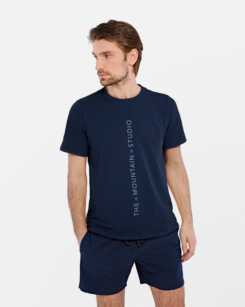 Mountain T-3 CHF Vertical Logo T-Shirt Dark Navy 