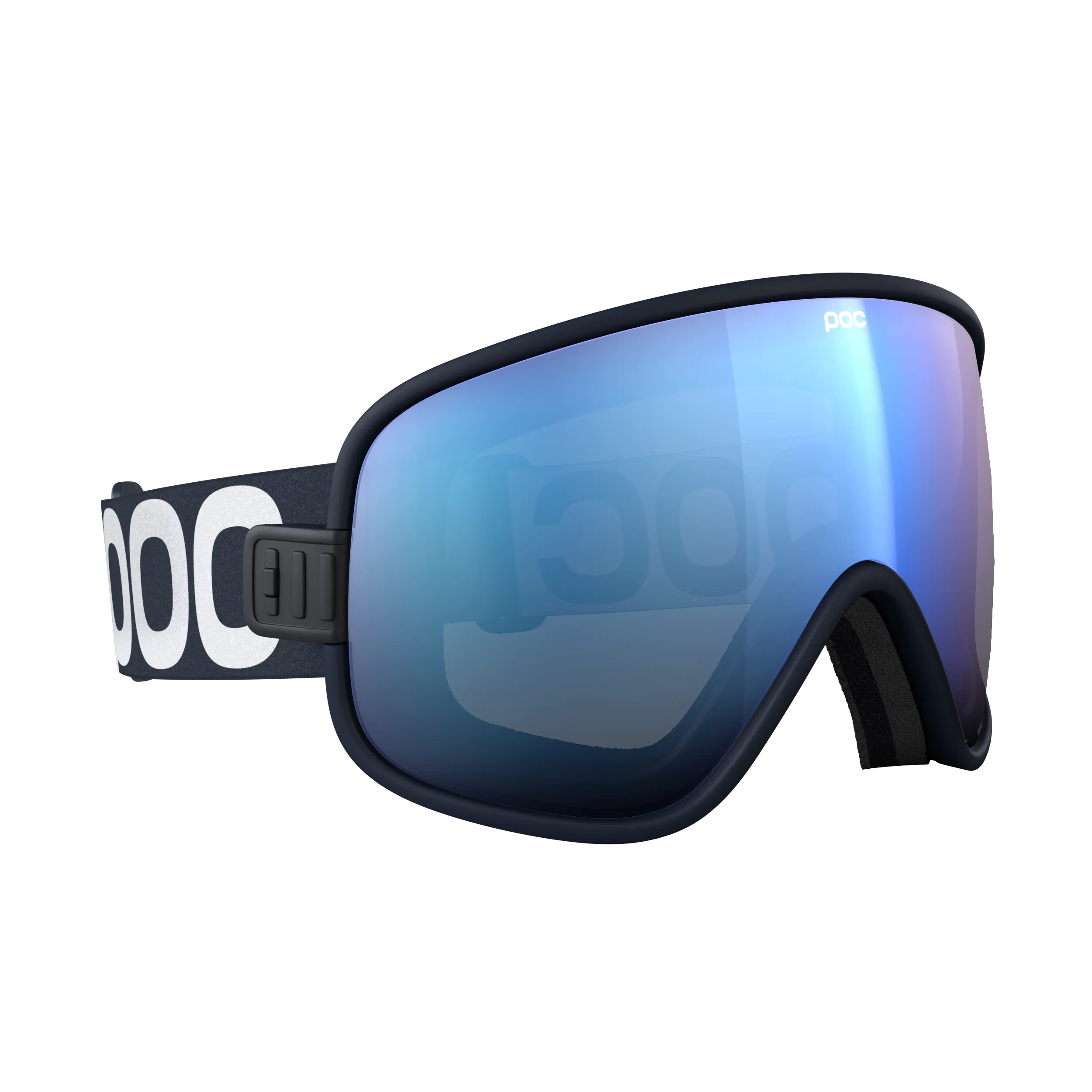 Skibrille Vitrea Apatite Navy mit Partly Sunny Blue Linse von POC, seitliche Ansicht.