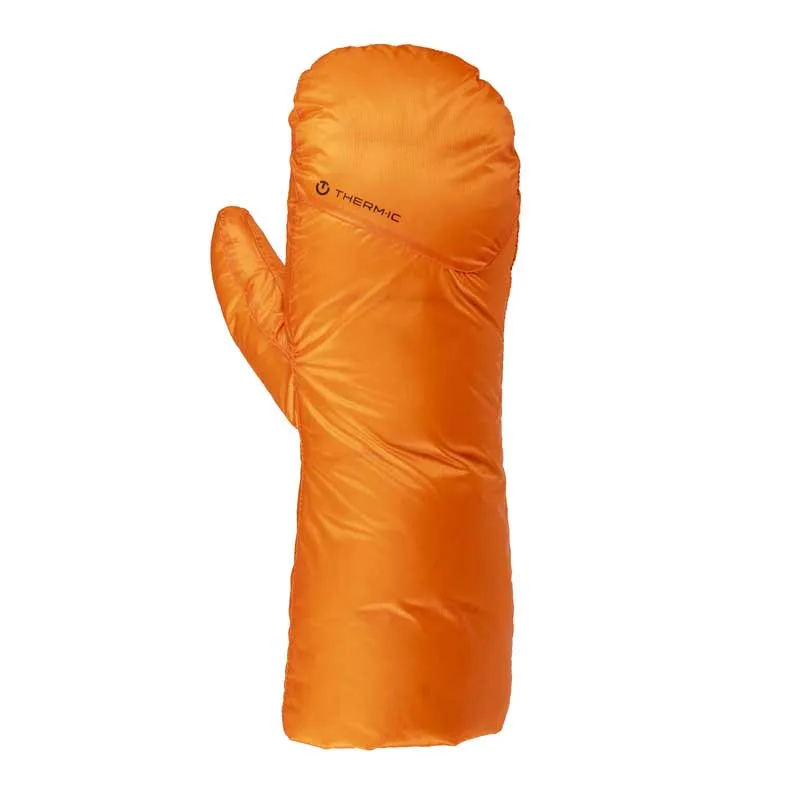 Orangefarbener Therm-ic Mountain Ultra Warm Fäustling mit langem Schaft.