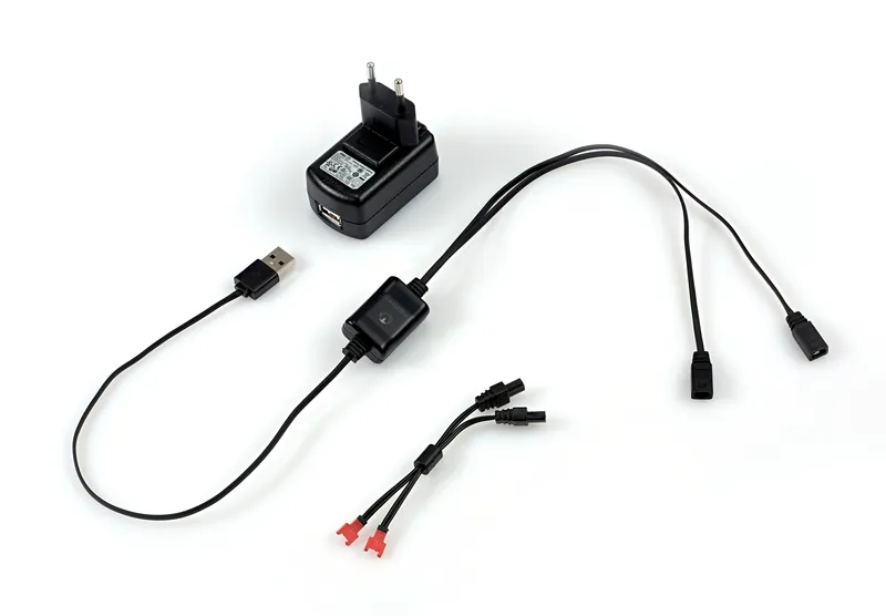 Ladegerät und Kabel für Therm-ic Ultra Heat Handschuhbatterien. USB Stecker, Adapter mit Stecker für die Steckdose.