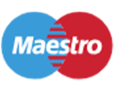 Das Maestro-Logo: Zwei sich überschneidende Kreise, links hellblau, rechts rot, mit dem Schriftzug "Maestro" in Weiß.
