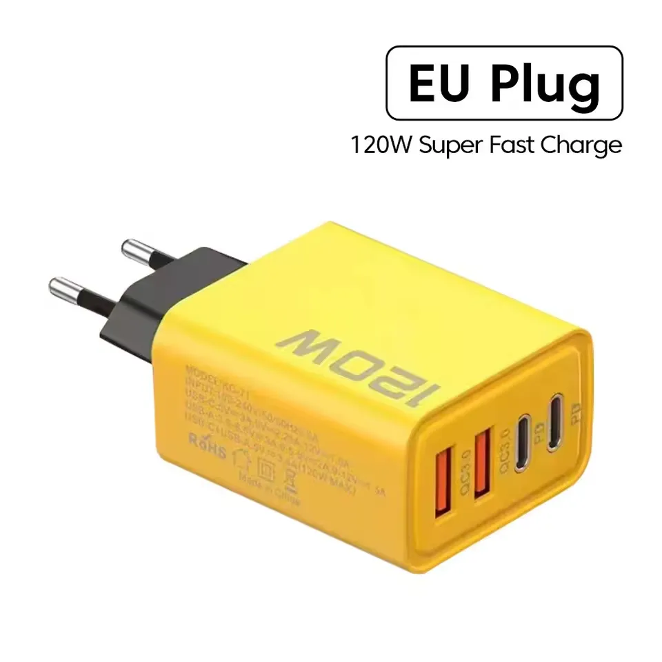 4-Port USB-C PD & USB Schnellladegerät 120 W – EU