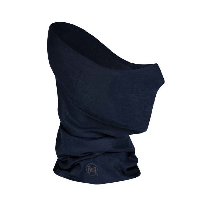 Wiederverwendbarer Buff Schal Dunkelblauer, wiederverwendbarer Buff Tube Solid Night Blue, der Hals und Gesicht bedeckt.