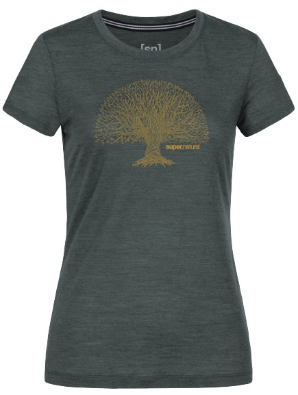 Super.Natural W Yoga Tree Tee Melange/Gold | Onlineshop ski-shop.ch