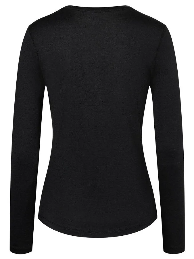 Schwarzes Super.Natural Base Crew Neck 230 Merino Langarmshirt, Rückansicht.