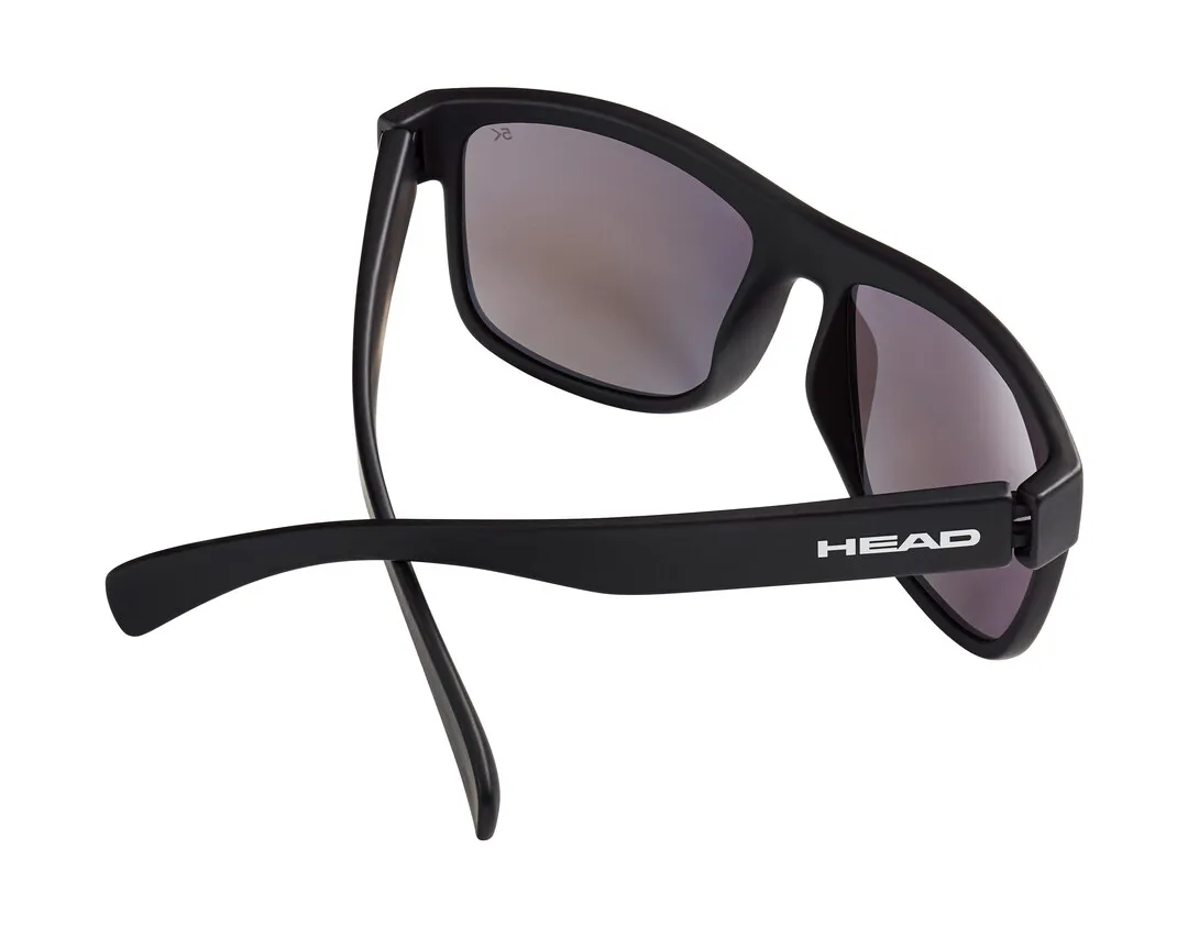 Schwarze Head Signature 5K Photo Sonnenbrille, von oben schräg aufgenommen, Gläser spiegeln.