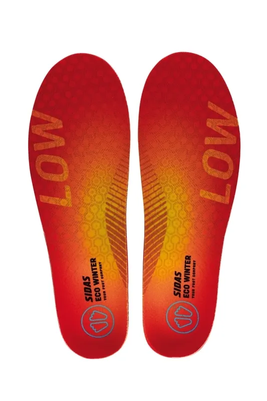Zwei rote Sidas 3Feet Eco Winter Low Einlegesohlen von oben.