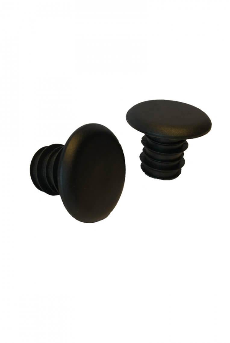 Schwarze Bar Ends für Scooter Zwei schwarze Bar Ends für Chilli Pro Scooter, mit geriffelten Schäften.