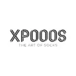 Logo der Marke XPOOOS "The Art of Socks" in schwarzer Schrift auf weißem Hintergrund.