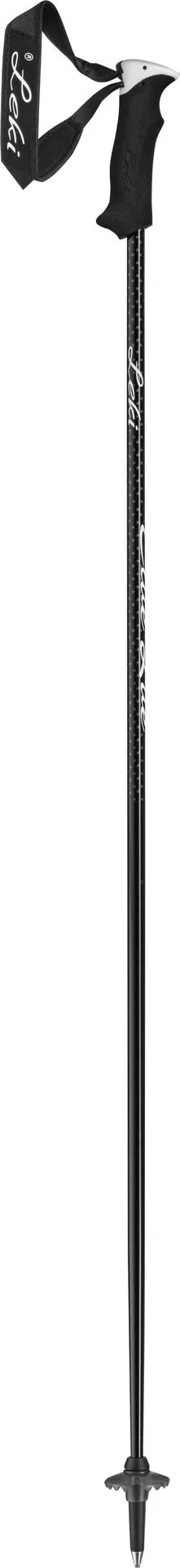 Schwarzer Skistock "Leki Elite Lady" mit Griff, Handschlaufe und Spitze.