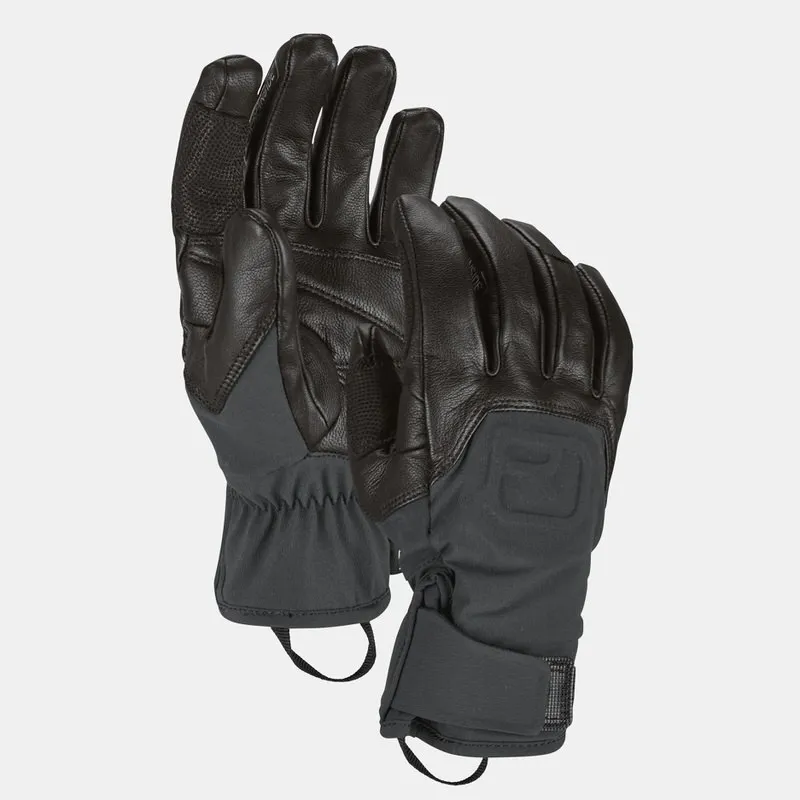 Zwei schwarze Ortovox Alpine Pro Handschuhe liegen übereinander.