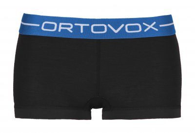Ortovox Supersoft Panty Schwarze Ortovox Supersoft Panty für Damen, Bund blau mit weißem Schriftzug.