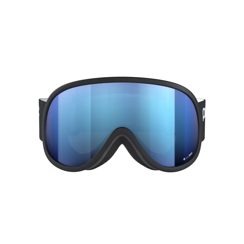Frontale Ansicht der POC Retina Mid Skibrille in Uranium Black mit Sunny Blue Linse.