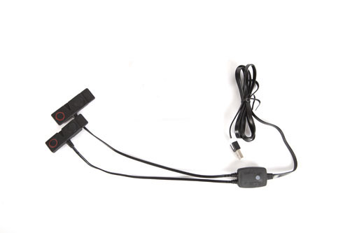 USB-Ladegerät für Heizsocken Schwarzes USB-Ladegerät mit zwei Anschlüssen für Lenz Heizsocken Akkus.