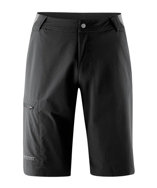 Schwarze Norit Trekking Short von Maier Sports mit Reissverschlusstasche.