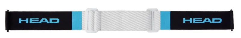 Head Strap RD: Skibrillenband in Schwarz-Türkis mit weißem, verstellbarem Mittelteil und "HEAD" Schriftzug.