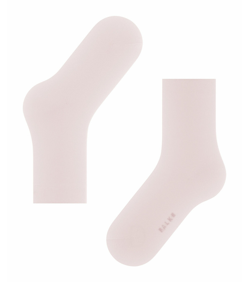 Hellrosa Damen Socken Zwei hellrosa Damen Socken; ein Paar Falke Cotton Touch Socken, flachliegend.