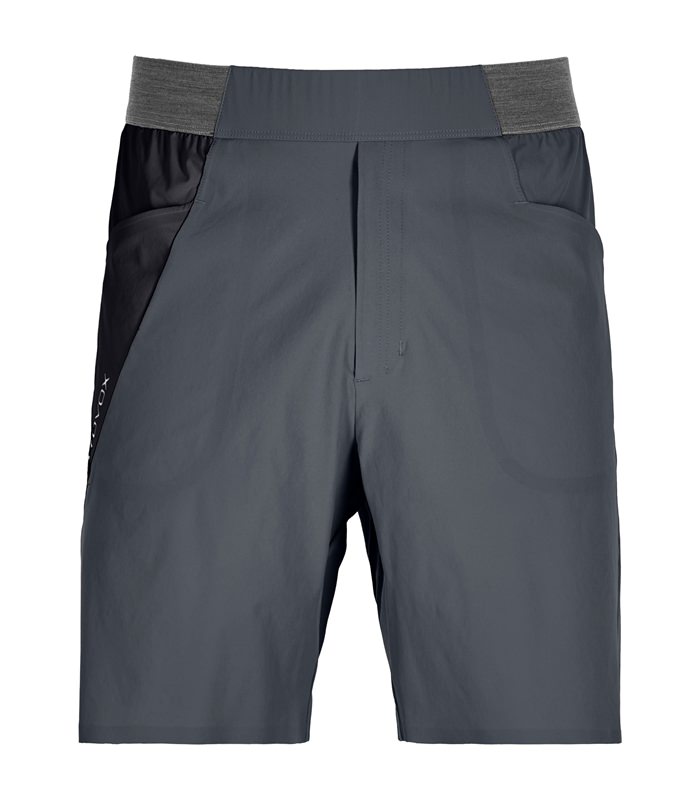 Herren Shorts Stahlgrau Graue Piz Selva Light Shorts für Herren in Stahlfarbe, kurze Passform, mit grauem, elastischem Bund und Seitentaschen.