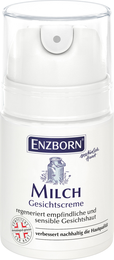 Milch Gesichtscreme Spender Spender Milch Gesichtscreme, weiße Flasche mit transparentem Deckel und Milchkanne auf dem Etikett.