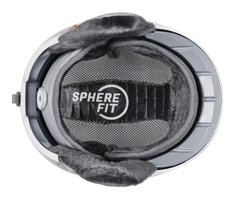 Innenansicht eines weißen Head Compact Pro Helms mit Sphere Fit Anpassungssystem.