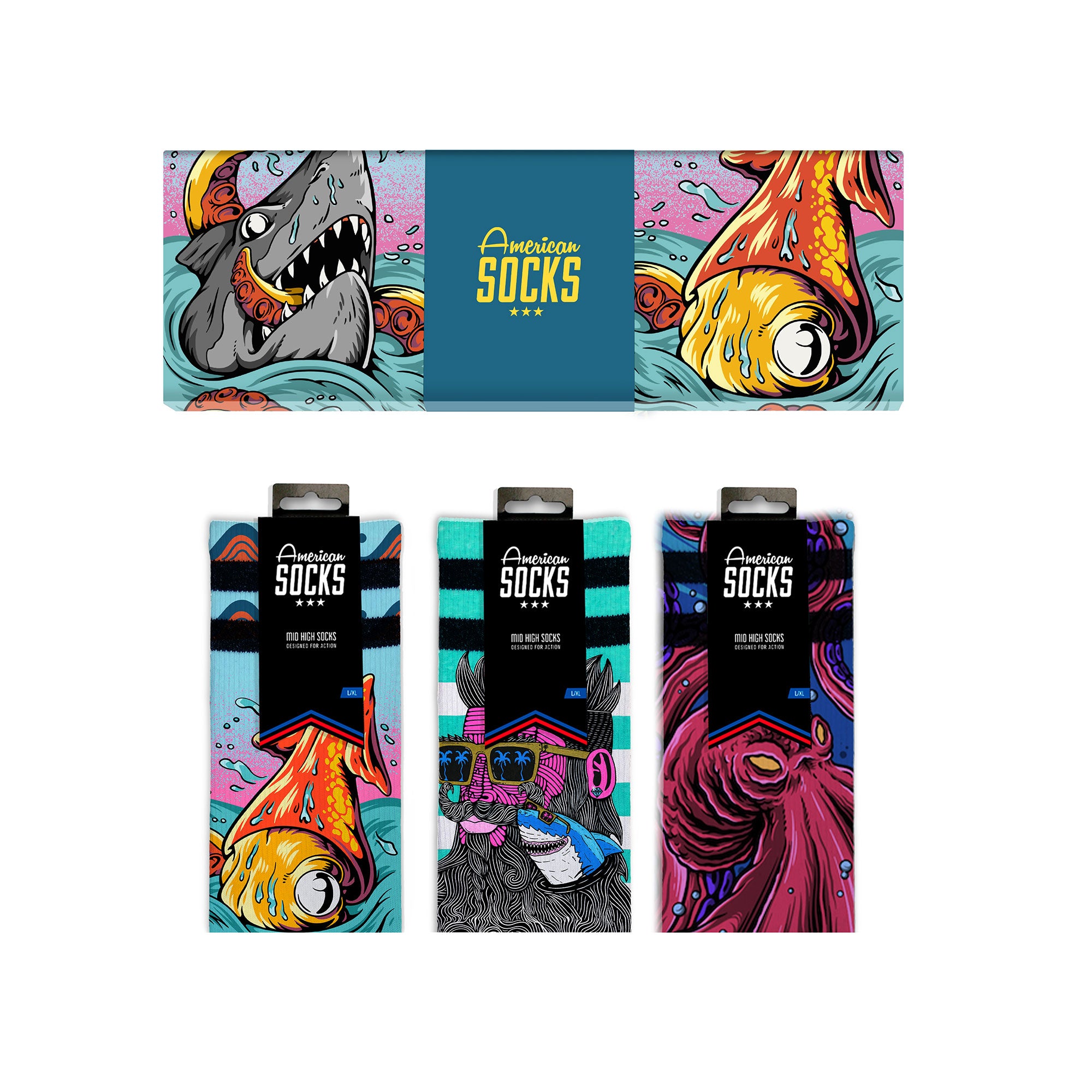 Seacreatures Inspired Socks Giftbox | AMERICAN SOCKS 