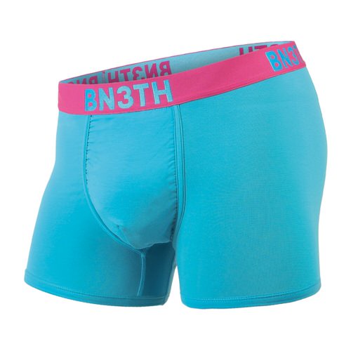 Hellblaue Boxershorts "Baja" Hellblaue BN3TH Classics Trunk "Baja" Boxershorts mit pinkem Bund und blauem Logo.