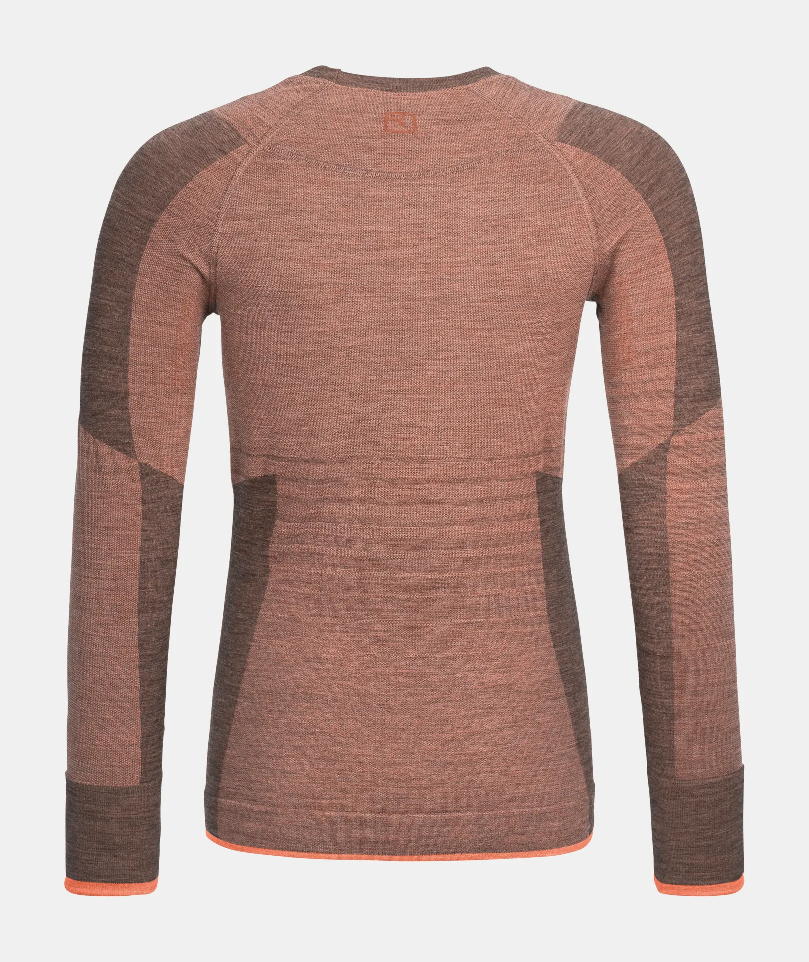 Ortovox 230 COMPETITION Longsleeve W bloom, Rückansicht: Melierter, atmungsaktiver Merino-Bodymapping-Stoff mit langen Ärmeln.