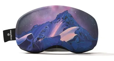 Skibrillen-Schutz, First Descents Pro Soc, mit Berg- und Sternenhimmel-Motiv.
