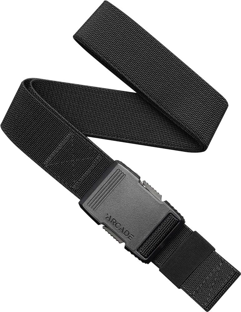 Schwarzer Arcade Hardwear Gürtel mit Schnalle, teilweise aufgerollt.
