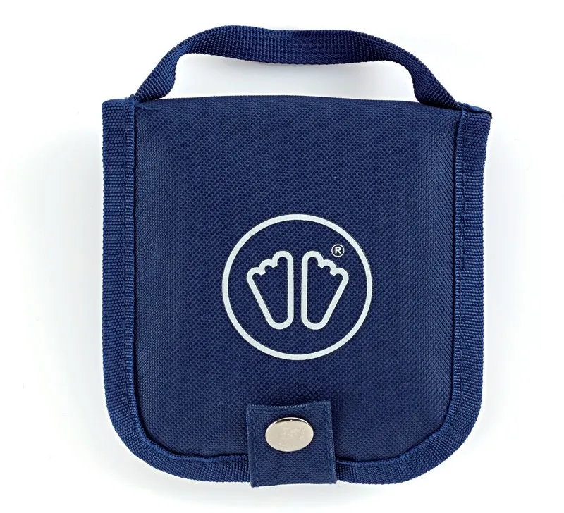 Blaues Sidas Foot Care Kit Etui mit Tragegriff und Fuß-Logo.