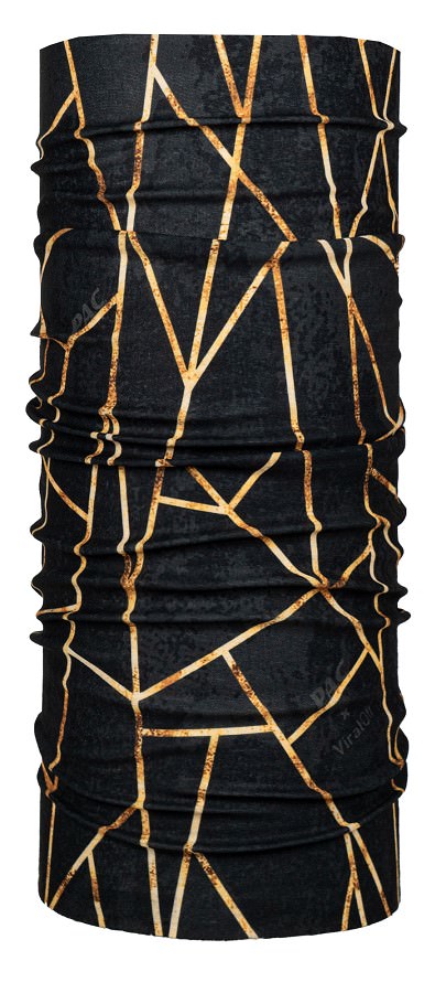 Schlauchtuch ViralOff Schwarz Schlauchtuch PAC ViralOff Unekra: Schwarz mit goldenem, geometrischem Muster.