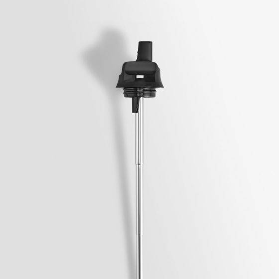 Schwarzer Flip-Deckel mit Trinkhalm aus Edelstahl für Series 2 1000ml Flip Bottle.