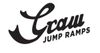 Schwarzes, geschwungenes Logo "Graw JUMP RAMPS" auf weißem Hintergrund. Der Schriftzug "Graw" ist kursiv und größer dargestellt.
